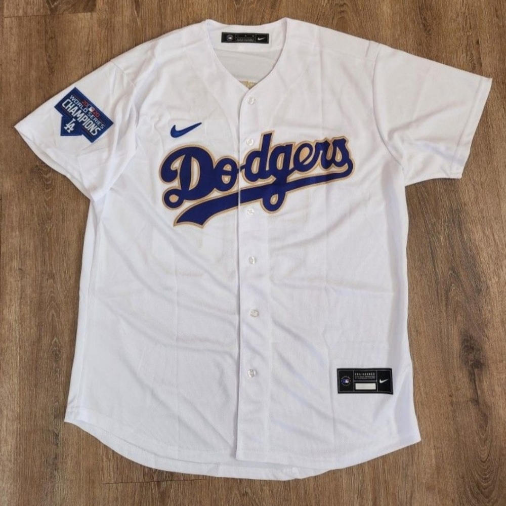 Mookie Betts Los Angeles Dodgers Gold World Series Fully Stitched Mens Sizes New